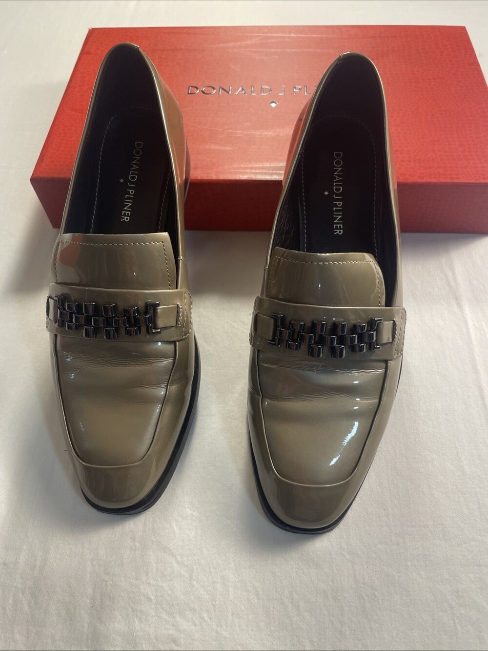 Donald J Pilmer Size 7 1/2 Shoes Gold Patent Leather Made In Italy